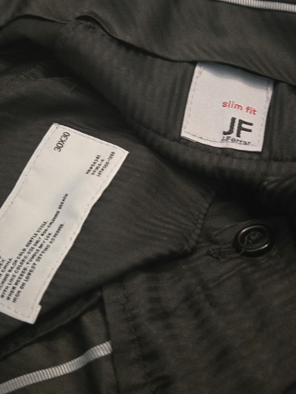 J.Ferrar Black Dress Pants Slim Fit Mens Size 30x30 - Picture 5 of 5